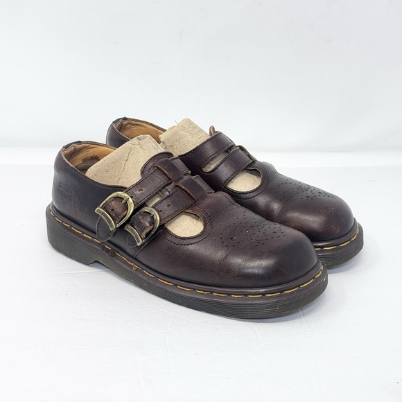Dr. Martens Brown Leather Mary Janes - Picture 2 of 16